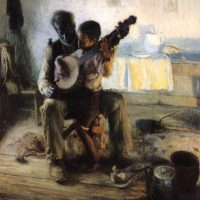Black banjo and grandson